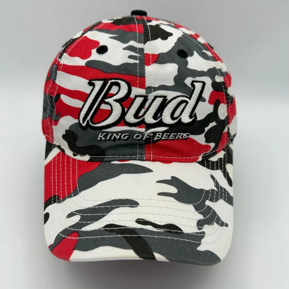 VTG Budweiser Racing Hat Chase Authentics Dale Earnhardt Jr Mens Red Camo NASCAR
